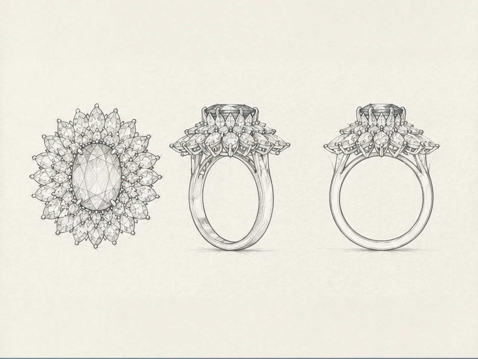 Sketch of a bespoke piece of jewellery