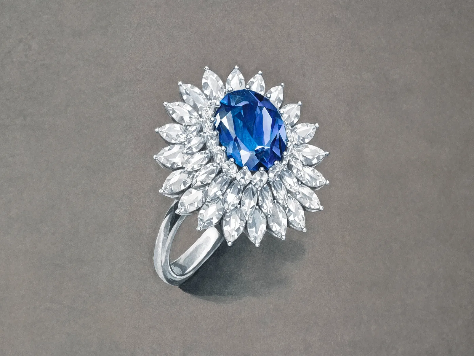 Gouache of a jewel